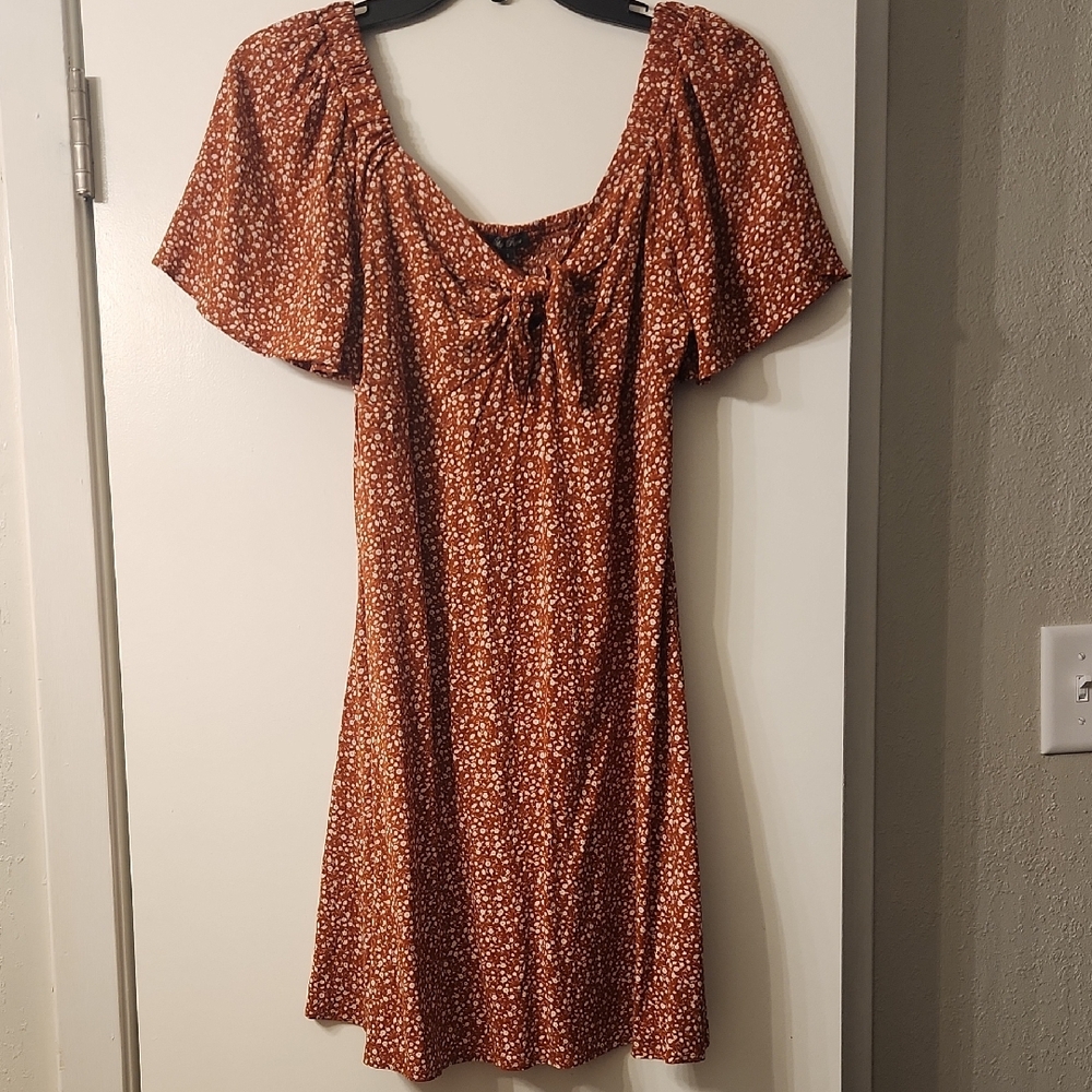 Lily Rose Rust Floral Mini Dress